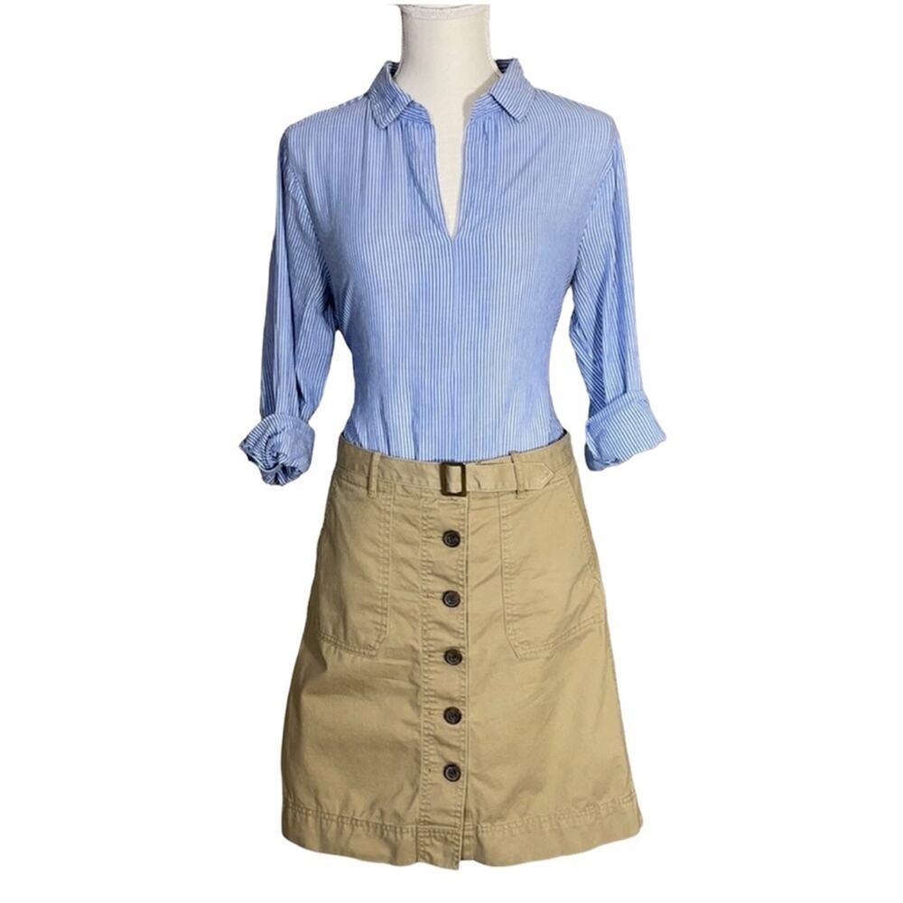 Tommy Hilfiger Button Down Skirt preppy Y2K with belt khaki